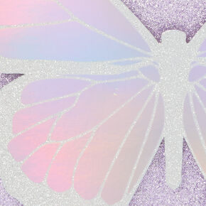 Sac cadeau papillon &agrave; paillettes 3D de taille moyenne - Violet,
