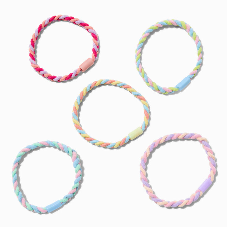 Pastel Braided Hair Ties - 5 Pack,