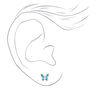 Pastel Crystal Butterfly Stud Earrings - 6 Pack,