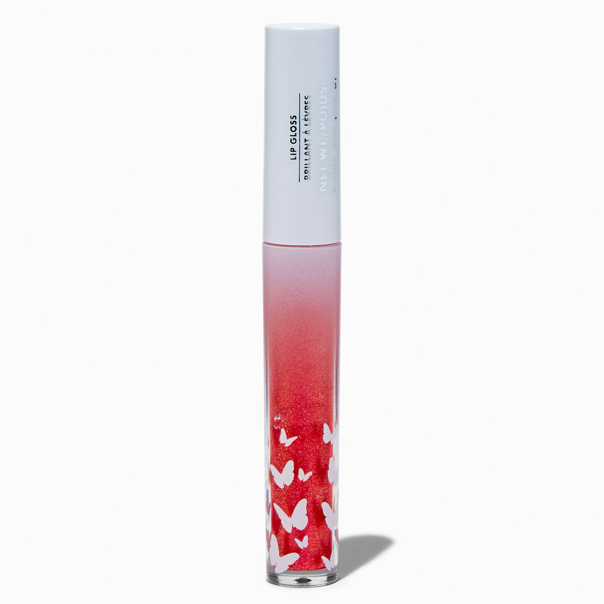 View Claires Shimmer Butterfly Lip Gloss Wand Coral information