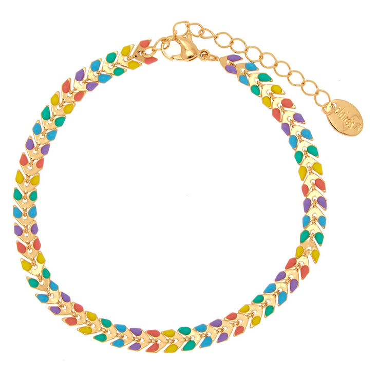 Rainbow Chevron Chain Anklet,