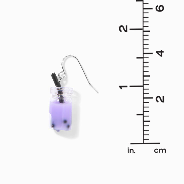 Purple Bubble Tea Drop Earrings,
