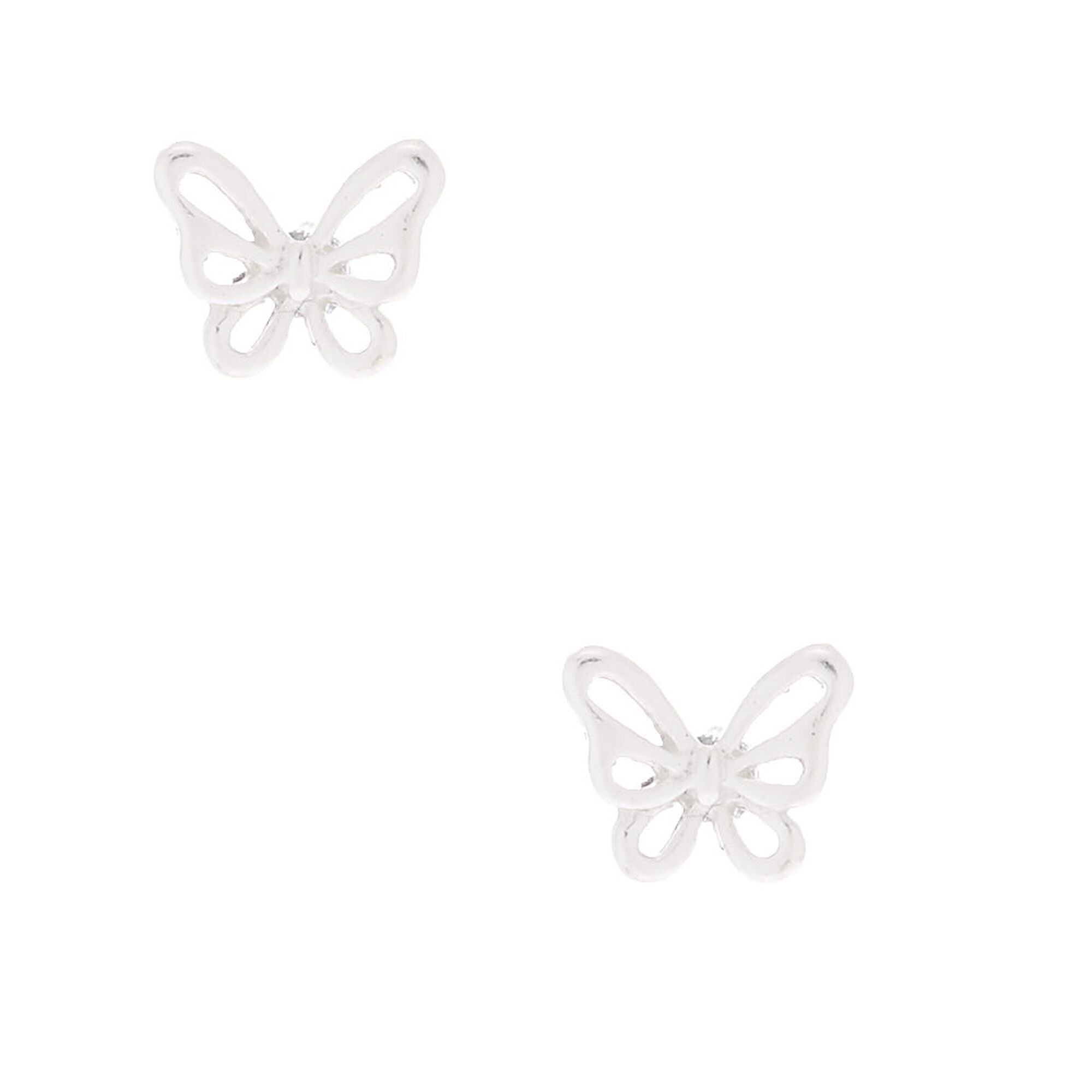 C LUXE by Claire s Sterling Silver Butterfly Stud Earrings Claire s US