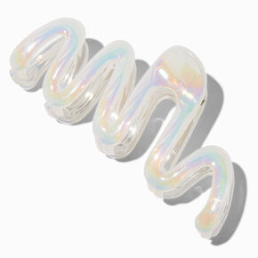 White Iridescent Zig Zag Hair Claw,