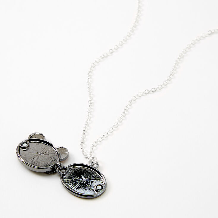 Silver Rainbow Panda Locket Necklace,