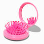 Bejeweled Initial Pop-Up Hair Brush Compact Mirror - C,