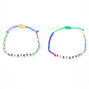 Neon Rainbow Sister Adjustable Braided Bracelets - 2 Pack,