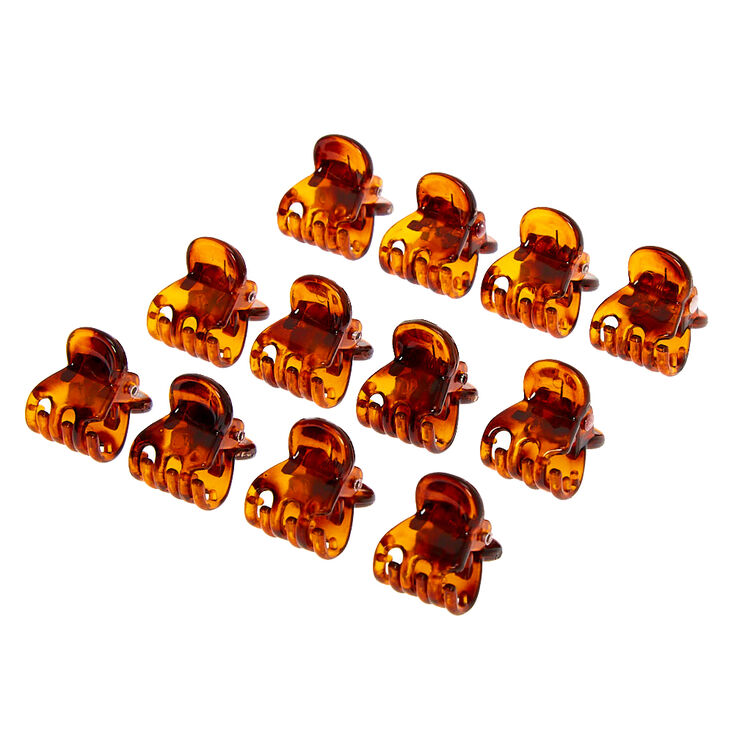 Claire's Mini pinces à cheveux motif écaille de tortue - Marron, lot de 12