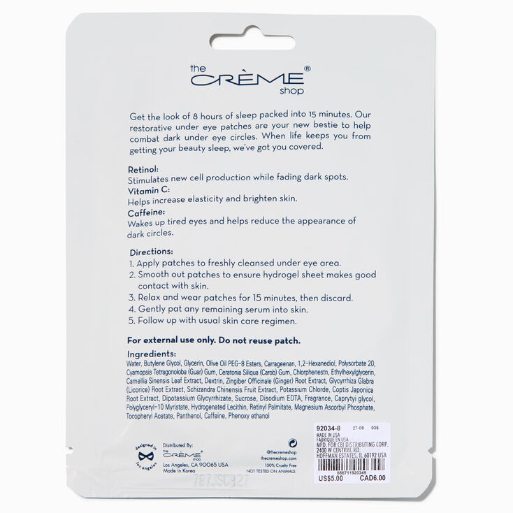 The Cr&egrave;me Shop&reg; How Do I Look? Rested. Restorative Hydrogel Under Eye Patches - 2 Pack,