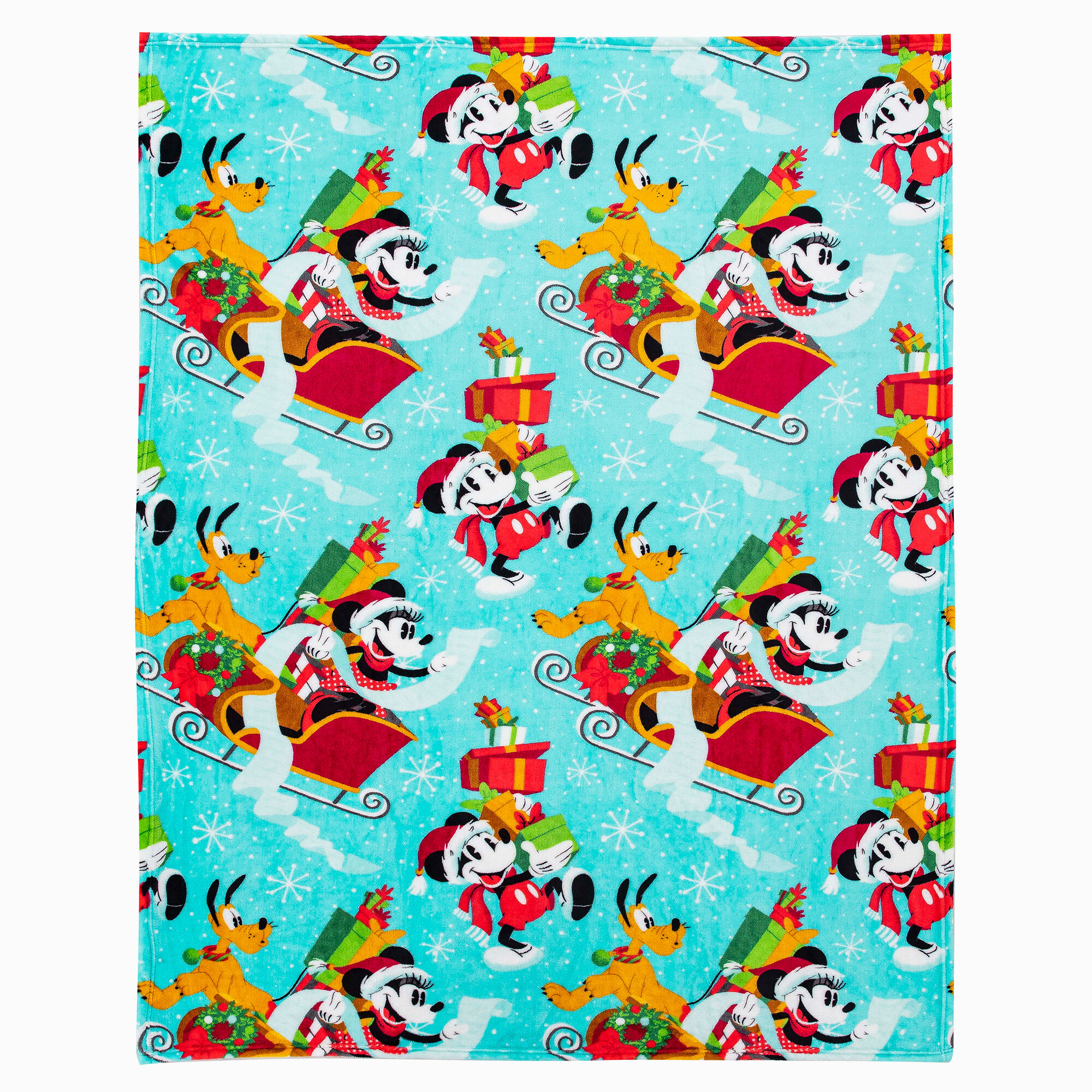 Disney Mickey Mouse Spreading Cheer Blue Silk Touch Throw Blanket,
