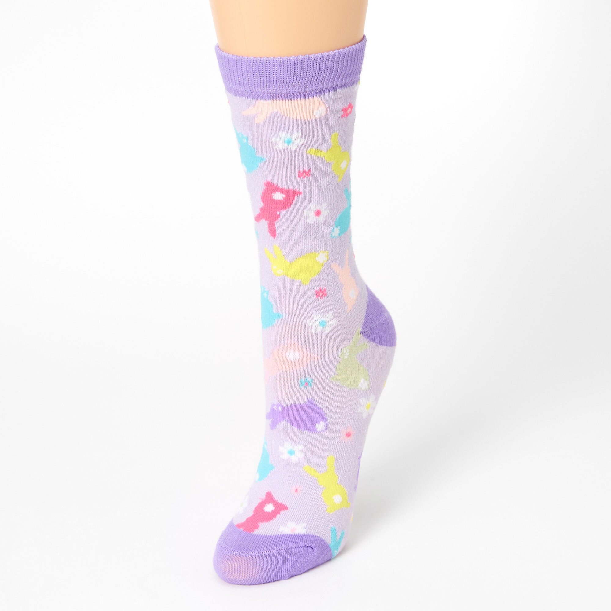 Easter Bunny Purple Crew Socks,