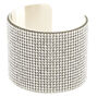 Silver Rhinestone Wide Cuff Bracelet,