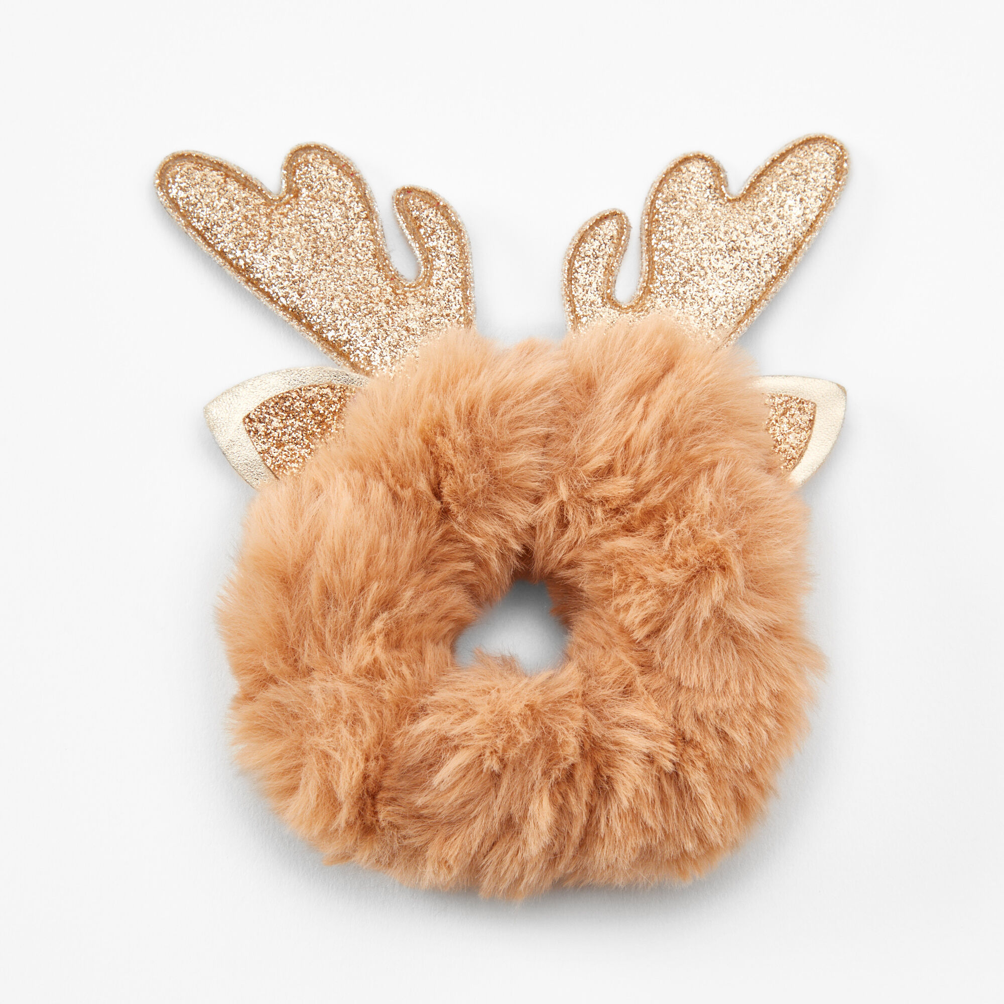 Claire's Chouchou en fausse fourrure renne de Noël - Couleur dorée