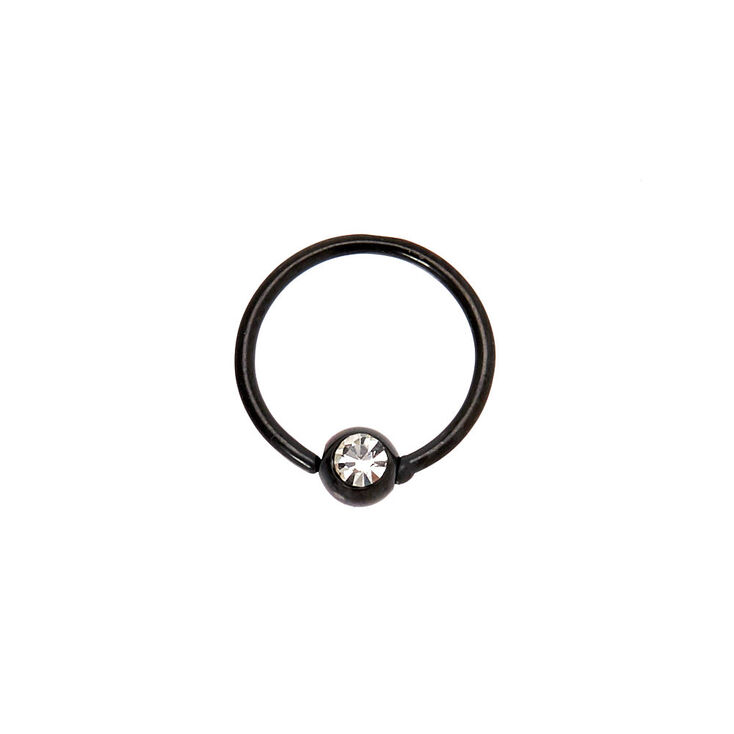 Faux piercing cartilage pierre 20&nbsp;g couleur titan&eacute; et couleur h&eacute;matite,