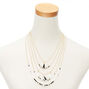 Gold Black &amp; White Beaded Multi Strand Necklace,