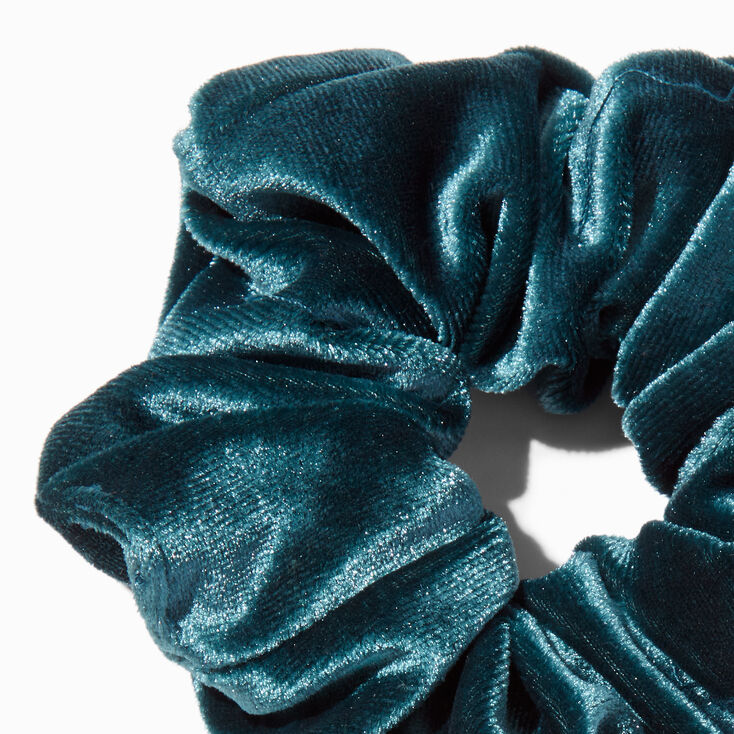 Teal Medium Velvet Hair Scrunchie