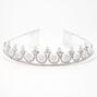 Silver Flower Pearl Rhinestone Tiara,