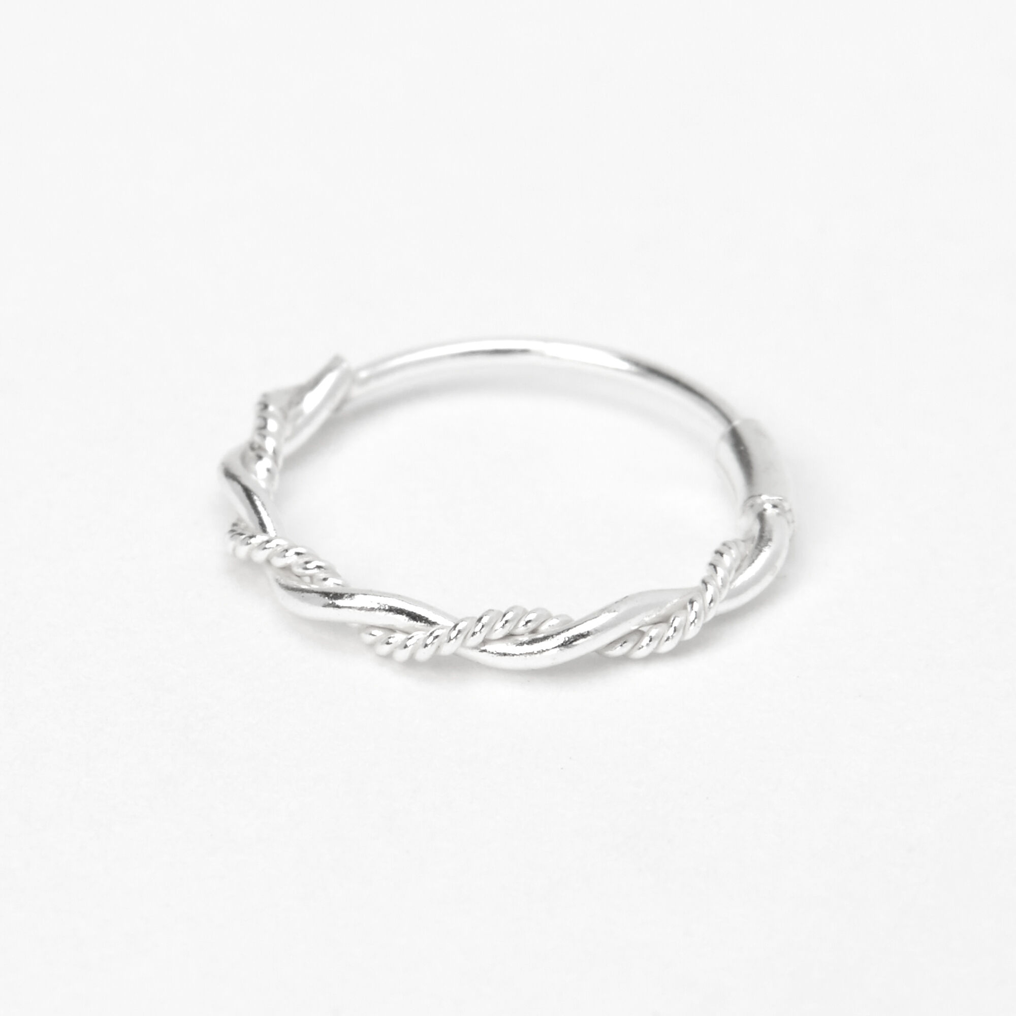 View Claires 22G Braided Twist Hoop Nose Ring Silver information