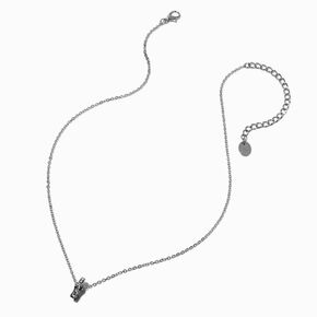 Silver-tone Open Crystal Pav&eacute; Star Pendant Necklace,