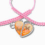 Best Friends Butterfly Heart Adjustable Cord Bracelets - 2 Pack,