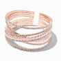 Bracelet manchette avec perles d&rsquo;imitation et strass couleur dor&eacute; rose,