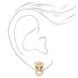 Gold Embellished Jaguar Door Knocker Stud Earrings,