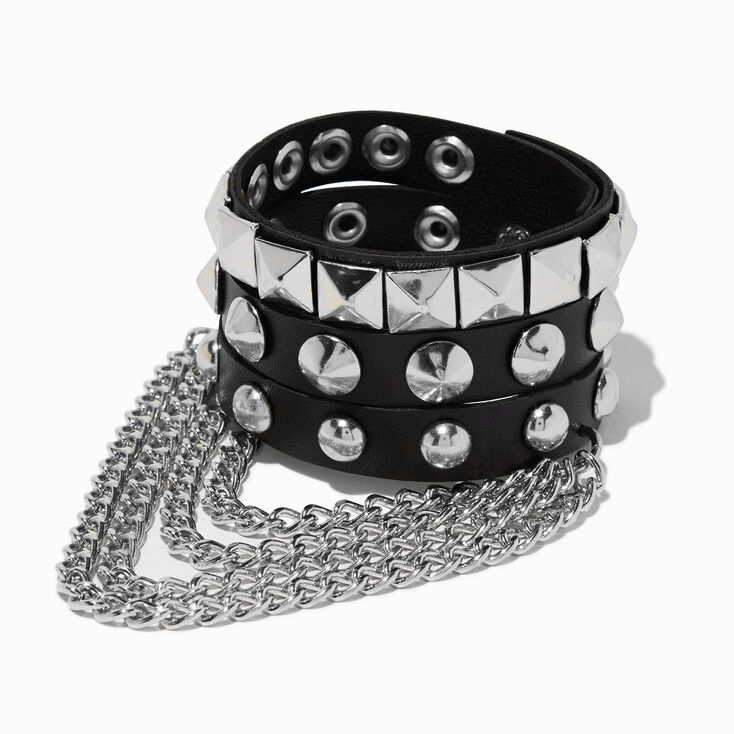 Studded Black Wrap Bracelet,
