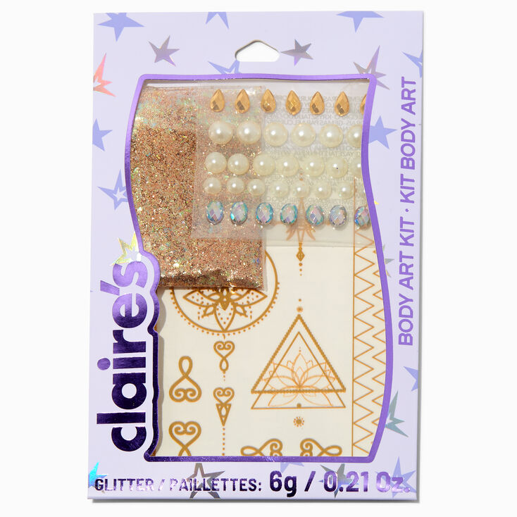 Gold Glitter Assorted Body Art Kit,