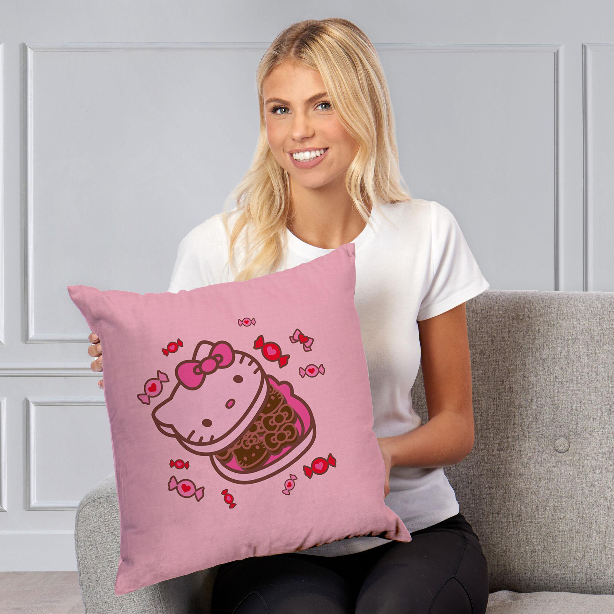 Hello Kitty Sweet Tooth Printed Throw Pillow ds Claire s US