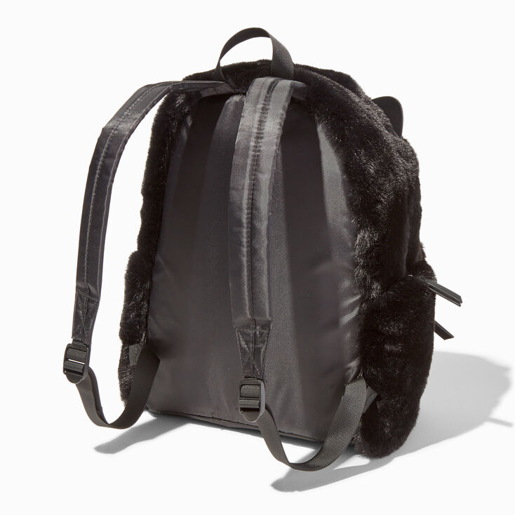 Black Cat Furry Backpack,