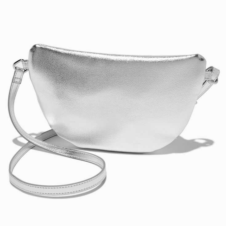 Metallic Silver Belt Bag,