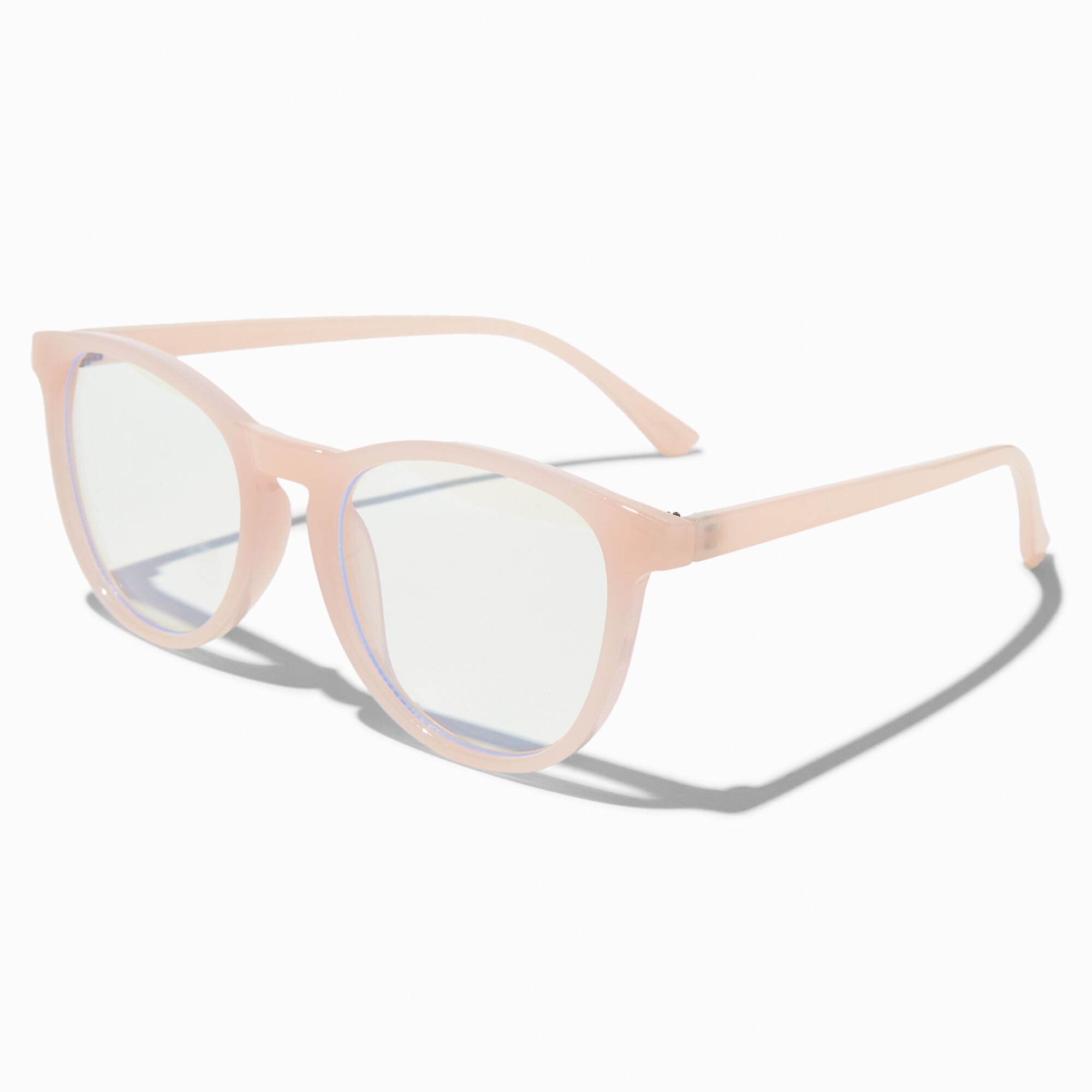 Solar Blue Light Reducing Milky Pink Oval Clear Lens Frames,