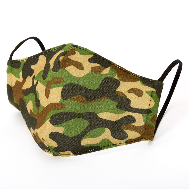 Download Cotton Camo Print Face Mask Adult Claire S Us PSD Mockup Templates