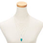 Silver Stone Boho Coin Multi Strand Choker Necklace - Turquoise,