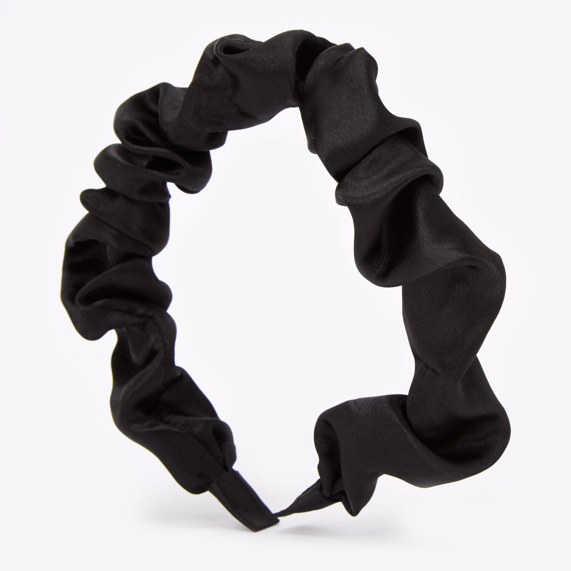 Claire's Club Ruched Velvet Headband - Black,