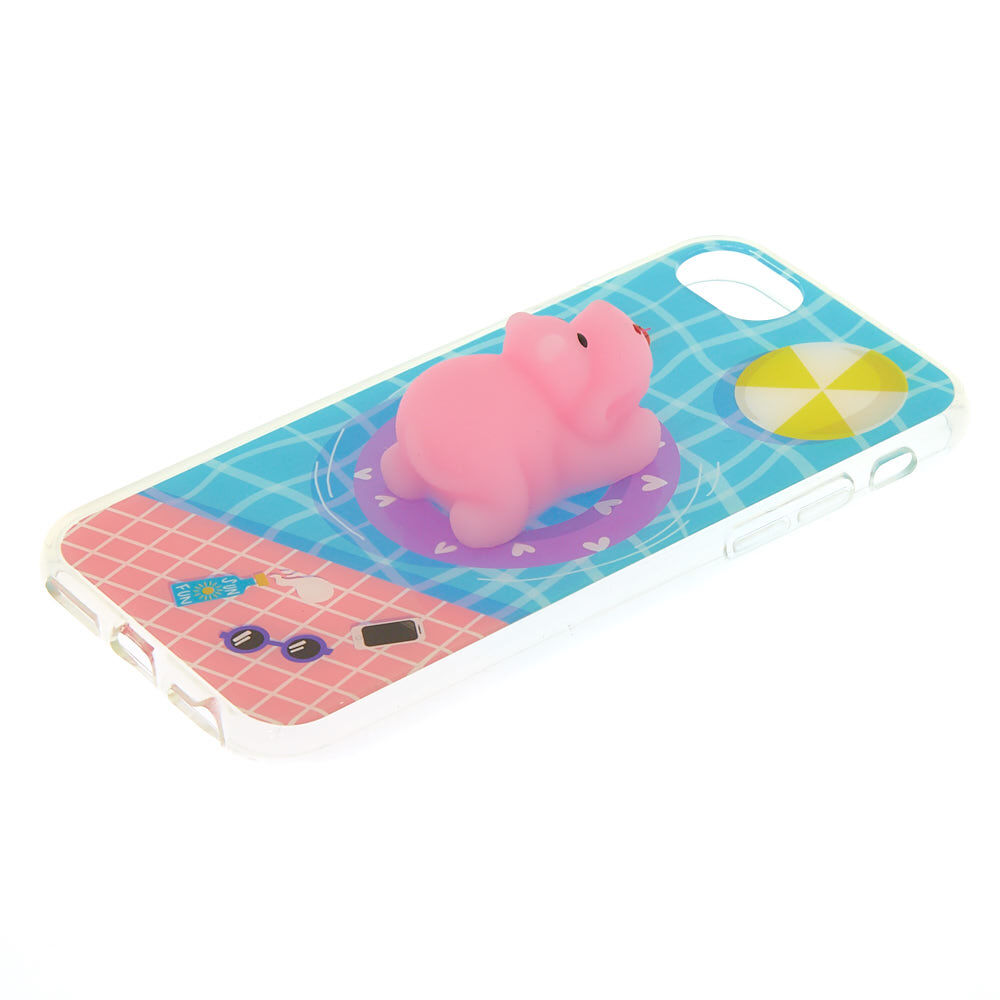 Pool Side Hippo Squishy Phone Case - Fits iPhone 6/7/8,