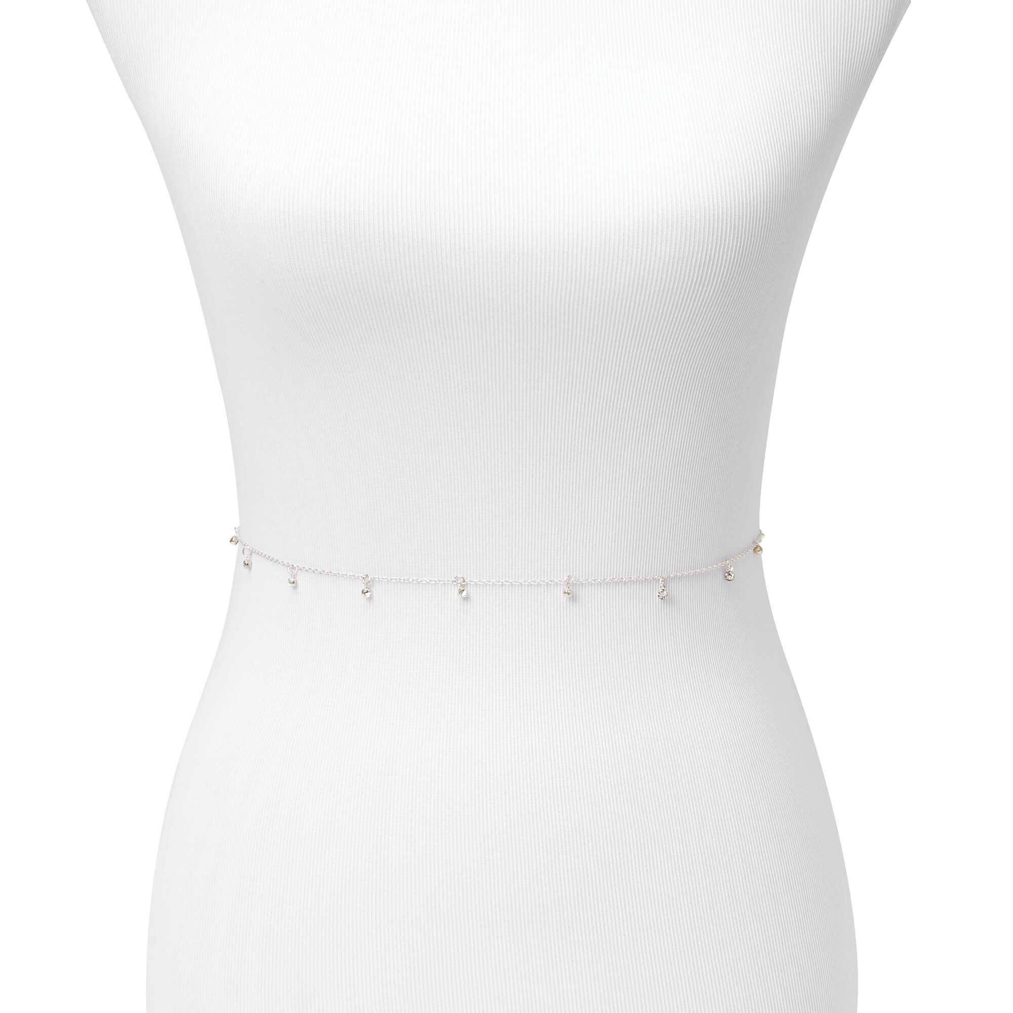 Dangling Crystals Silver Belly Chain Claire s