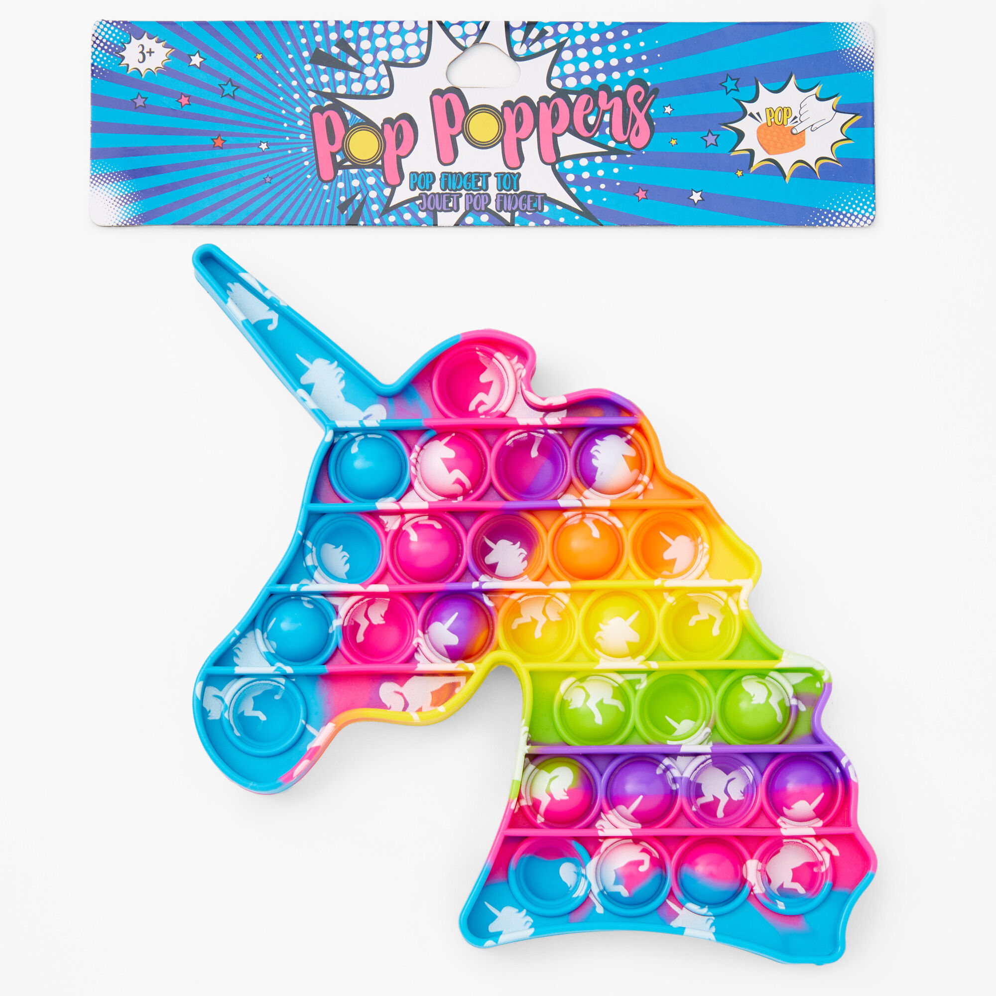 Pop Poppers Unicorn Fidget Toy Rainbow Claire s US