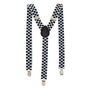 Chequered Suspenders and Bow Set - Black,