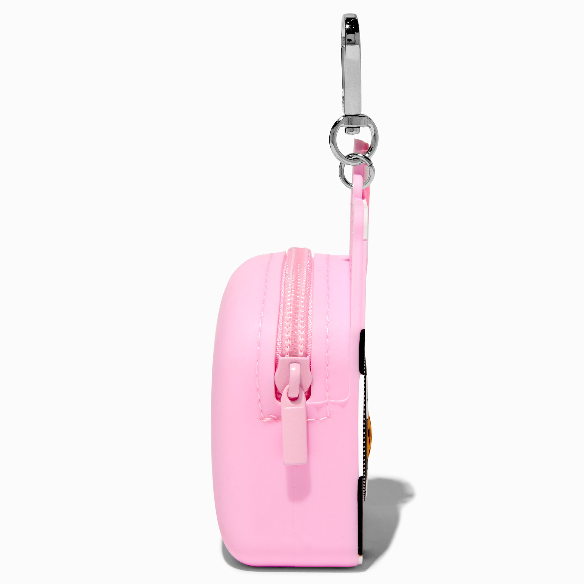 Porte-clés porte-monnaie en silicone lait fraise,
