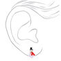 Pom Snowman Stud Earrings - White,