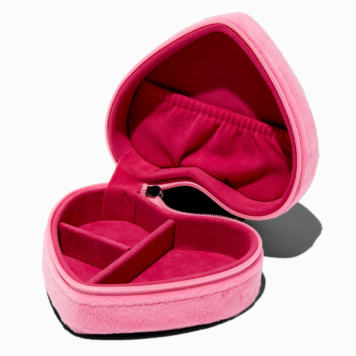 Pink Heart Embellished Jewellery Box,