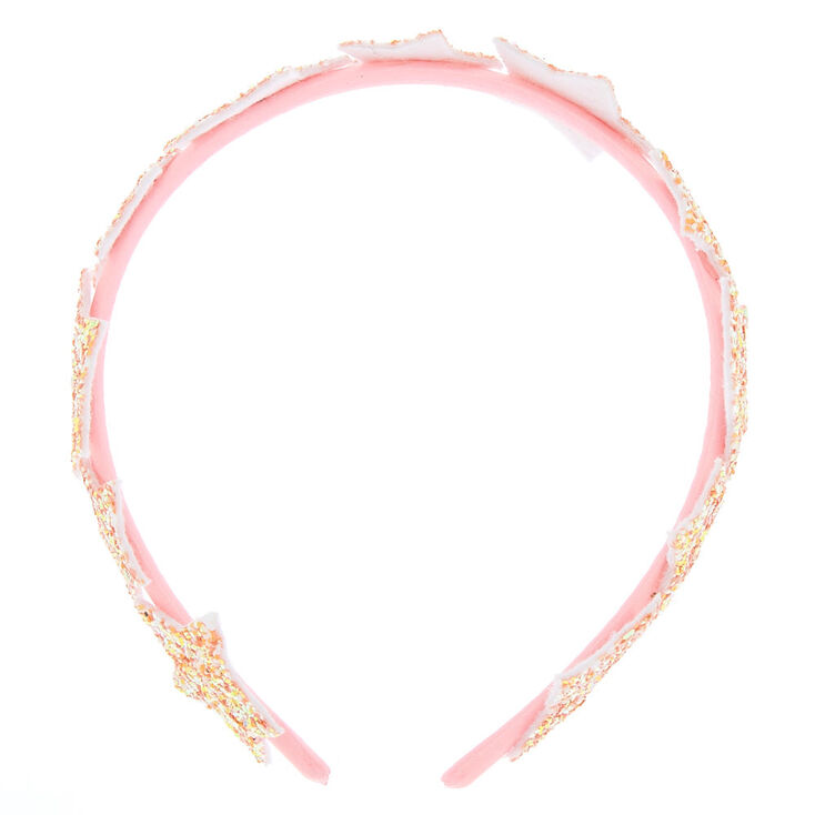 Claire&#39;s Club Glitter Stars Headband - Pink,