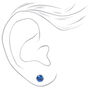 Blue Cubic Zirconia 5mm Round Stud Earrings - 3 Pack,