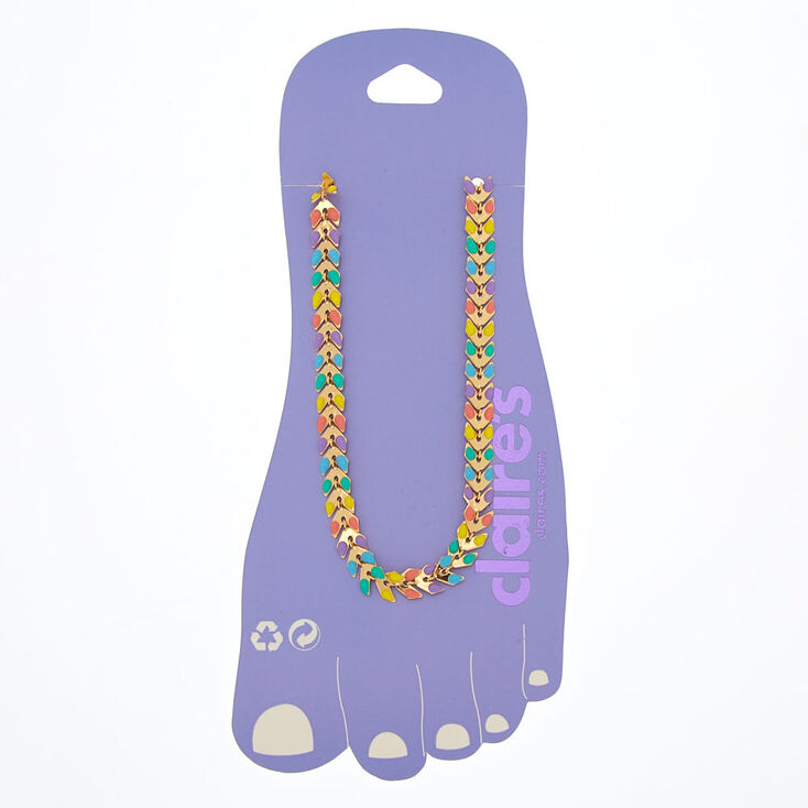 Rainbow Chevron Chain Anklet,