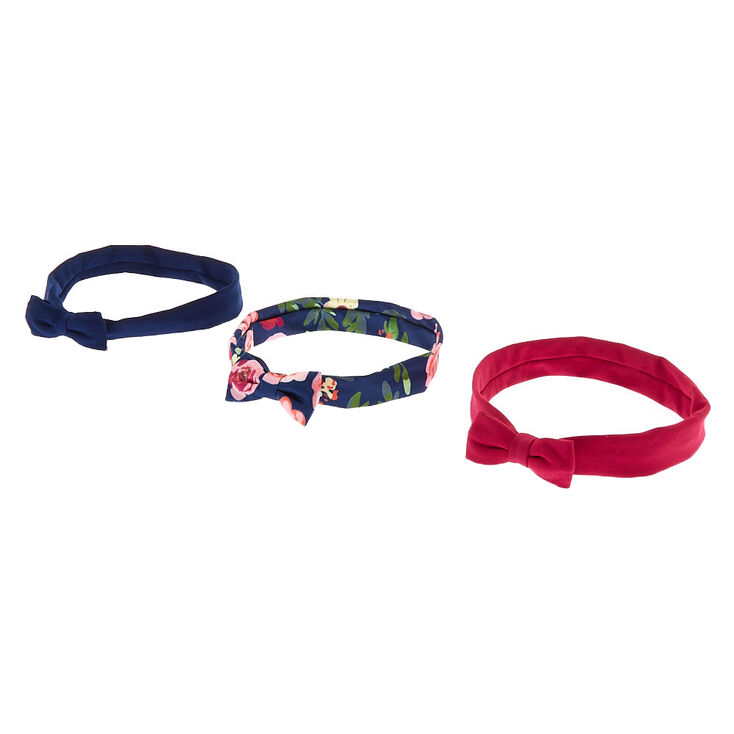 Claire's Lot de 3 bandeaux à nœud à motif floral du Club Claire's