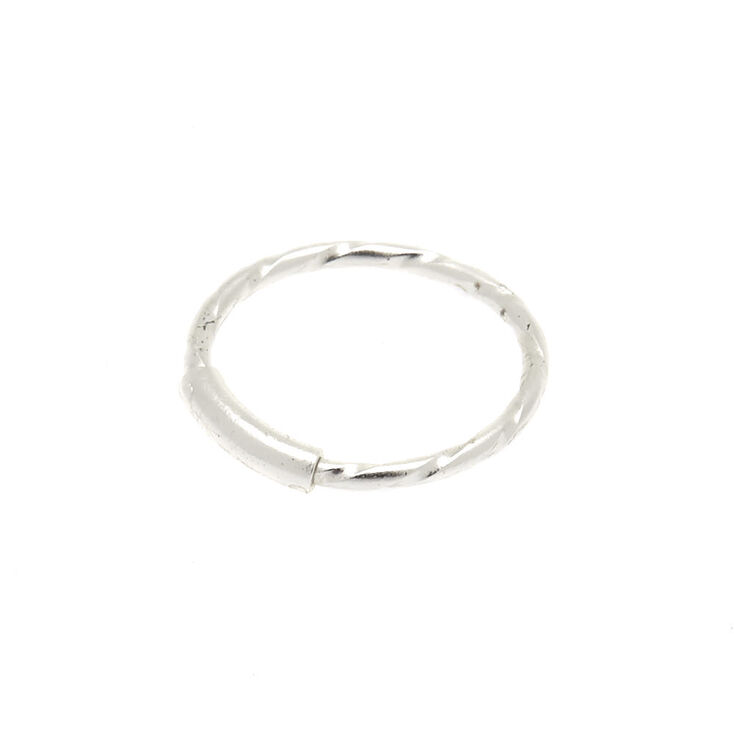 Sterling Silver 22G Twist Bar Nose Ring | Claire's