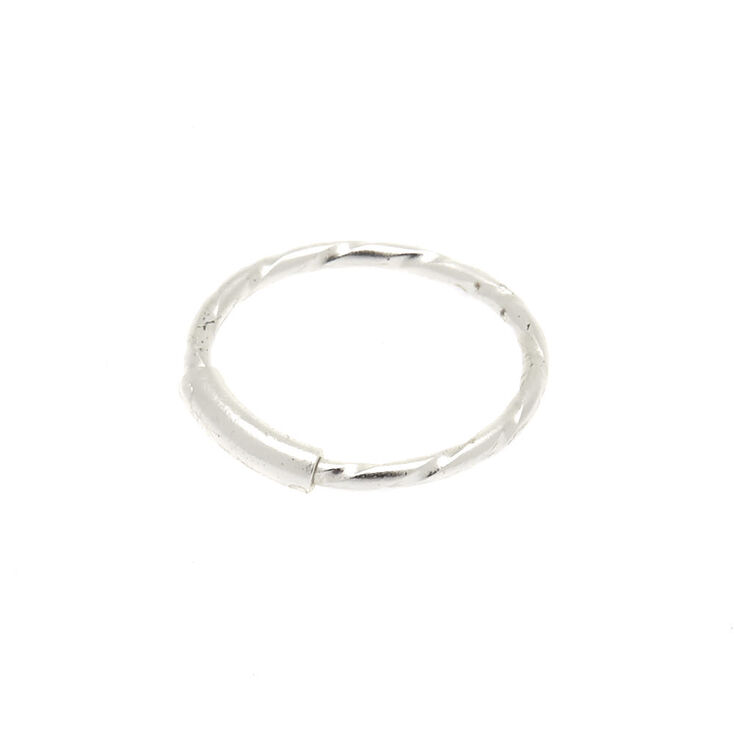 Sterling Silver 22G Twist Bar Nose Ring,