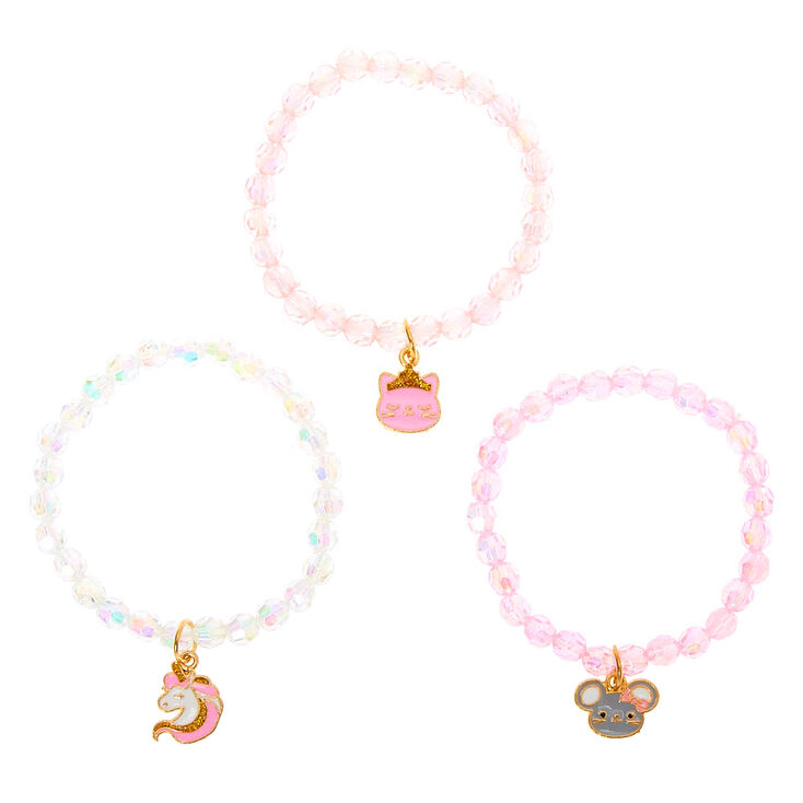 Claire's Club Unicorn Star Matte Beaded Stretch Bracelets (3 Pack)