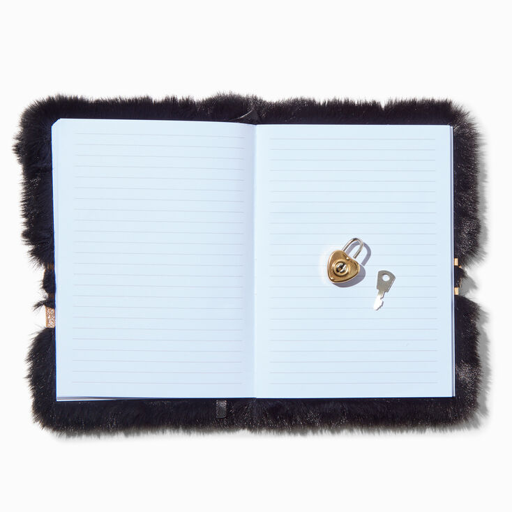 Black Cat Furry Lock Diary,